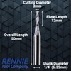 3mm x 12mm Flute x 1/4" Shank Solid Carbide Spiral