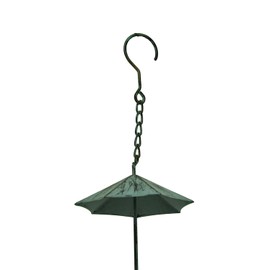 Zeckos Verdigris Finish Metal Umbrellas Rain Chain w/Attached Hanger 48 Inch