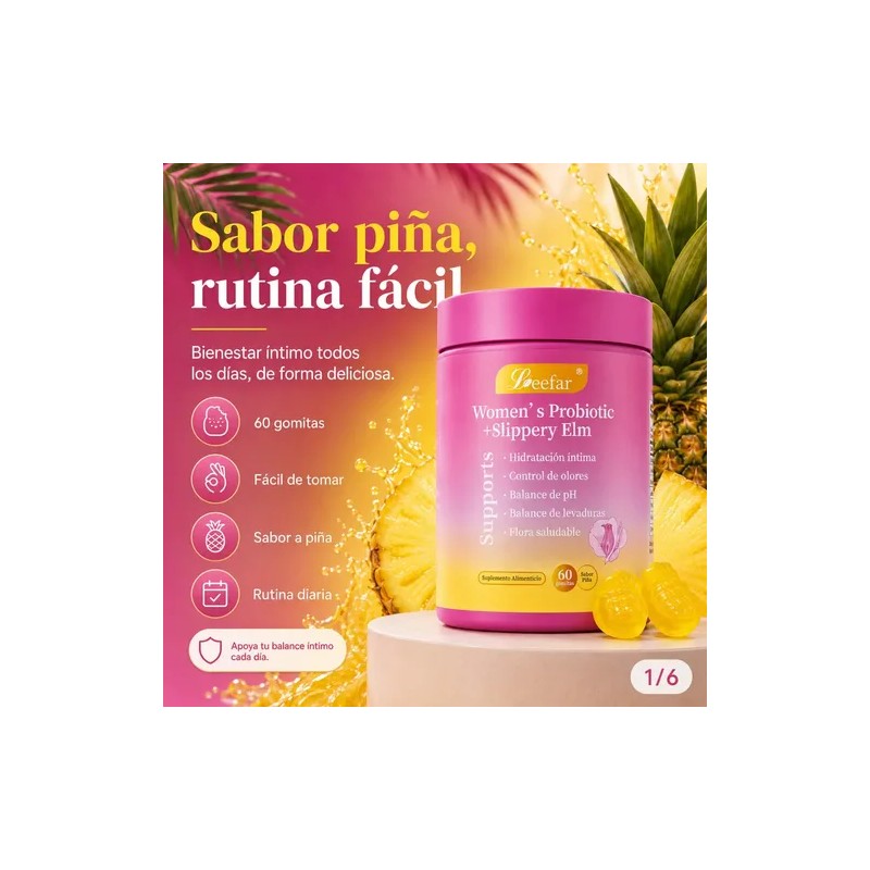Probióticos Mujer Para Balance De Ph Sabor Piña 60 Piezas