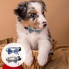 2Pcs Cat Collar Breakaway Bowtie with Bells, Blue and White