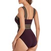 Hilor Women's One Piece Swimwear Front Crossover Swimsuits Hollow Bathing