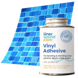 Swimming Pool Liner Patch Repair Kit with Extra Large 2'x2' Liner Sample Patch and 4oz Glue by LinerWorld