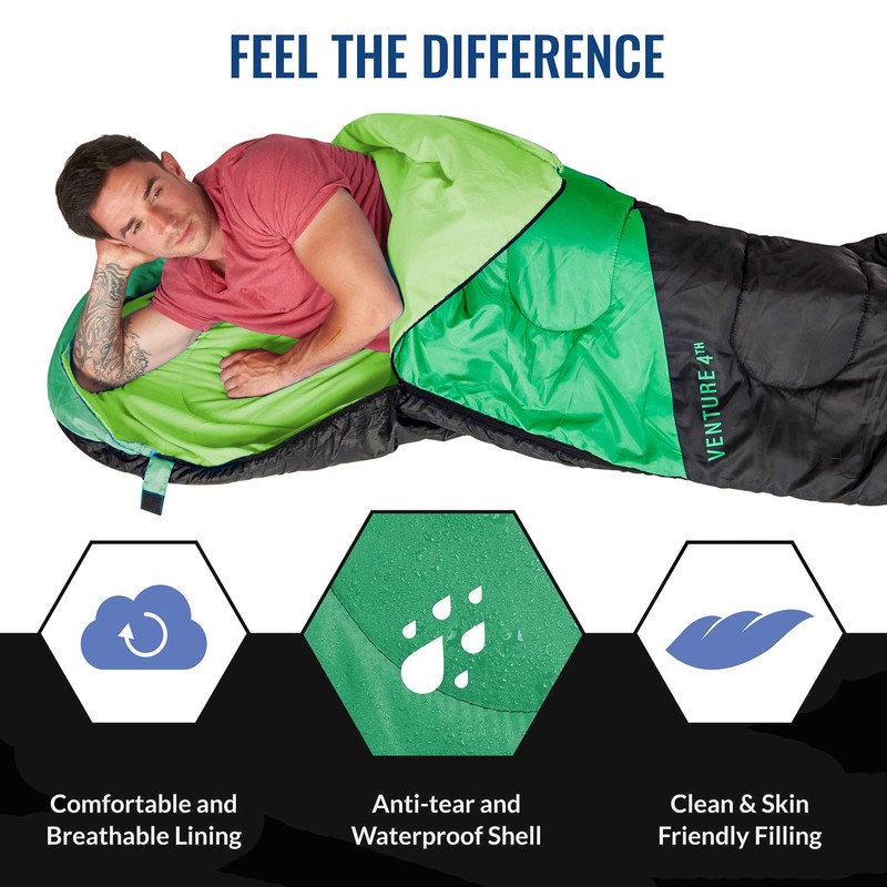 VENTURE 4TH 3-Season Backpacking Sleeping Bag, Camping Sleeping Bags for