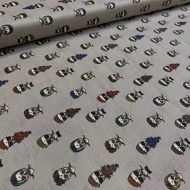 Kt KILOtela - Fabric by the Metre Patchwork - Digital Print - 100% Cotton - 140 cm Wide - Length Selectable from 50 to 50 cm | Hipster Skull - Grey