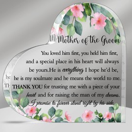 Gift for Mother of the Groom from Bride Mother of the Groom Gifts Bride Gifts Wedding Gift Acrylic Heart Gift Wedding Keepsake Ornament Gift Thank You Gift for Mom Mother in Law Birthday Bridal Shower