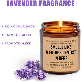 Future Dentist in Here Soy Candle - Dental Schoo - Dental Hygienist - Dentist Gift Candle - Gift for Dentist - Glass Candle Jar - Non-Toxic Ingredients