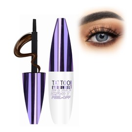 Peel Off Eyebrow Gel, Black Tattoo Eyebrow Gel Easy Peel Off for Women, Up to 3 Days Waterproof & Long Lasting Brow Color, Easy Application for Fuller & Defined Looking Brows (04#)