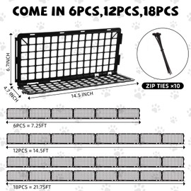 Treela 12 Pcs Under Couch Blocker for Bed Couch Furniture Underneath Under Bed Blocker with Zip Ties, Prevents Toys Pets Under Furniture Ideal for Living Room Bedroom, Black (14.5 x 4.7 x 6.7'')