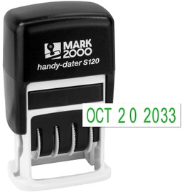 Mark 2000 - S120 Self-Inking Date Stamp - Green Color