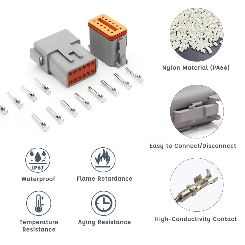 KONBUR DT Deutsch Connector Kit, 2 3 4 6 8