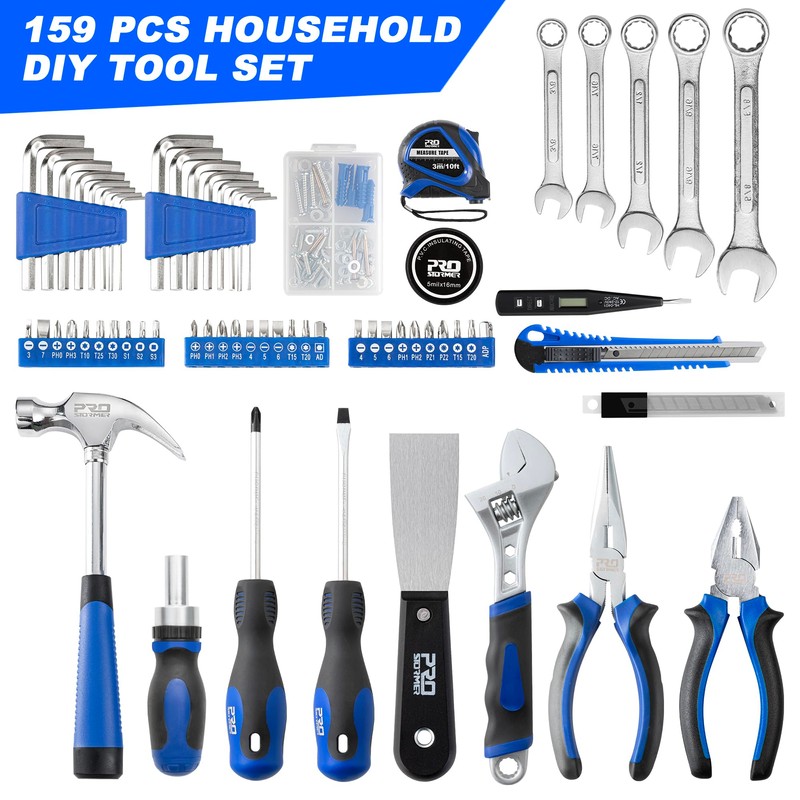 Prostormer 159-Piece Home Tool Set, General Household Tool kit with