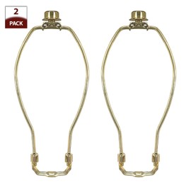 Royal Designs, Inc. HA-1001-8.5PB-2 Heavy Duty Harp for Lamp Shade Holder, 8.5 inch, Polished Brass Base, 2-Pack