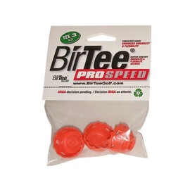 BirTee Golf Tees - PRO SPPED Version with Enhanced Durability - Size #3 (3/4") Individual Size Pack - 3 Tees Per Pack. Indoor Golf Tees/Golf Simulator Tees/Winter Golf Tees (Orange
