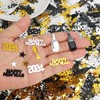 DPKOW Black Gold Silver Happy New Year Confetti New Year