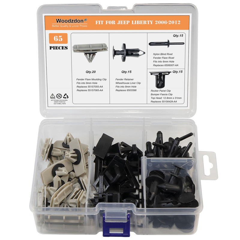 Woodzdon 66pcs Wheel Fender Flare Clips Hardware Kit for Jeep