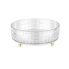 9 Inch Non Skid Lazy Susan Turntable, 360 Degree Rotating Cabinet Lazy Susan Turntable Spice Rack Pefuseme Holder for Pantry Cabinet Refrigerator Bathroom Kitchen Countertop Vanity Display, Clear