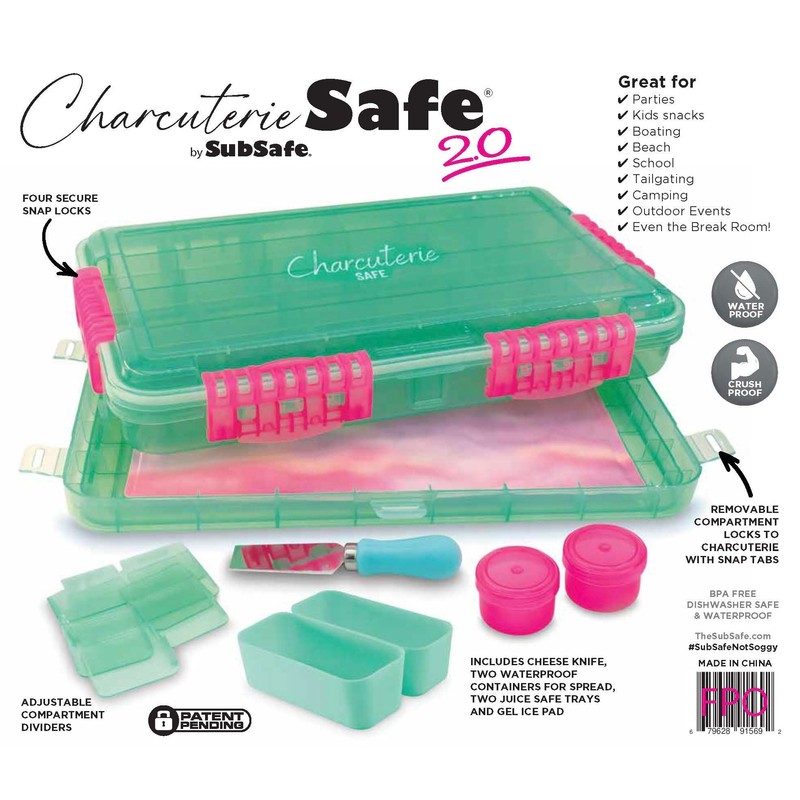 SubSafe Charcuterie Safe 2.0 Waterproof Tackle Box, Snack Storage for