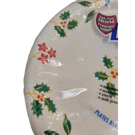 Dixie Vtg Dixie BRAND Paper Christmas Plates Holly And Berries 24 Per Pack HOLIDAY