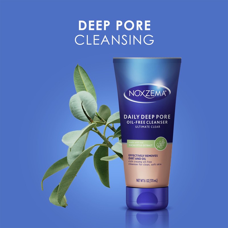 Noxzema Daily Face Wash, Oil-Free Deep Pore Cleanser 2-Pack –