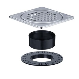 4” Drain Grate Kit Set Replacement, Height Adjustment Collar and Ring - SS304 Grates and Durable ABS - Compatible with Kerdi-Drain Flange - Easy Installation (Chrome Plate)