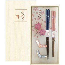 Ishida Gift Paulownia Box with Chopsticks Rest for Husband and Wife Thank You, Made in Japan, 5.5 x 10.8 x 1.0 inches (14 x 27.5 x 2.5 cm)