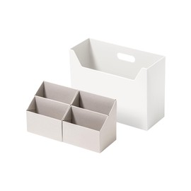LIKE-IT MB-01 MB-01 Storage Box, Inner Organizer, Set of 2, All White, File Box, Group Storage, Position Control, Convenient to Carry