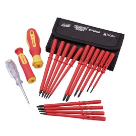 Draper XP1000 18 Piece Screwdriver Set - VDE Dual Insulated Interchangeable Blade - 05776 - Electrical Tool Driver Set