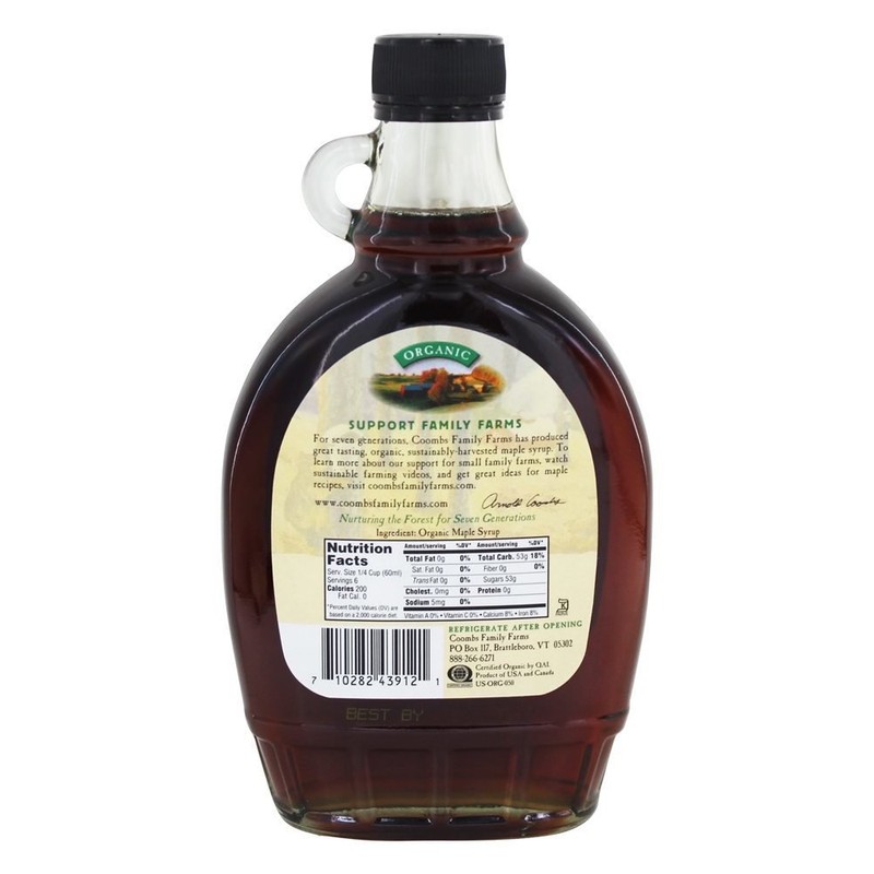Coombs Family Farms Maple Syrup, Organic Grade A, Dark Color,