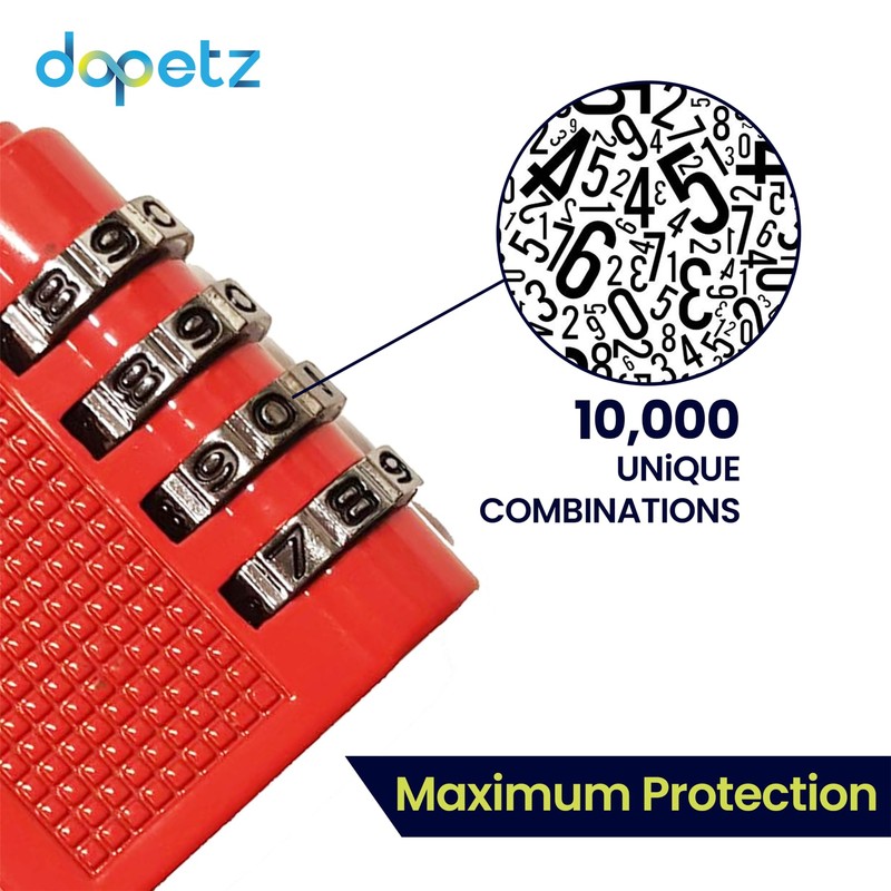 Dapetz ® 4-Digit Combination Padlock, Resettable Locker Padlock, Weatherproof Outdoor