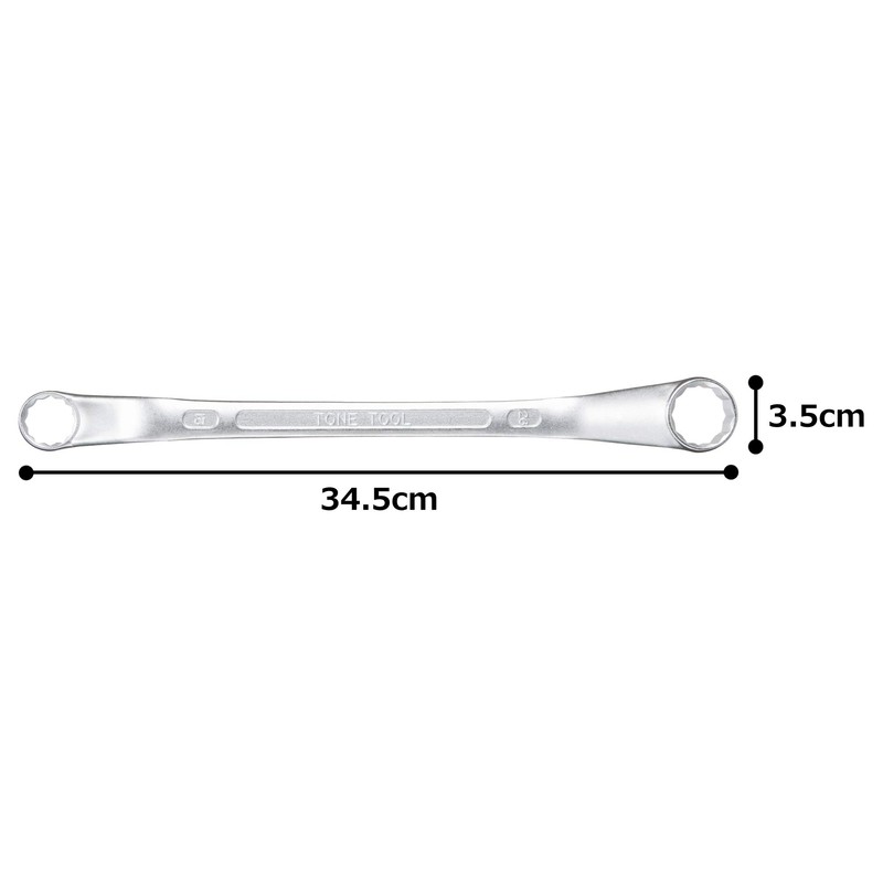 TONE M45-2126 Long Box Wrench (45°) 2-Sided, Widths 21 x