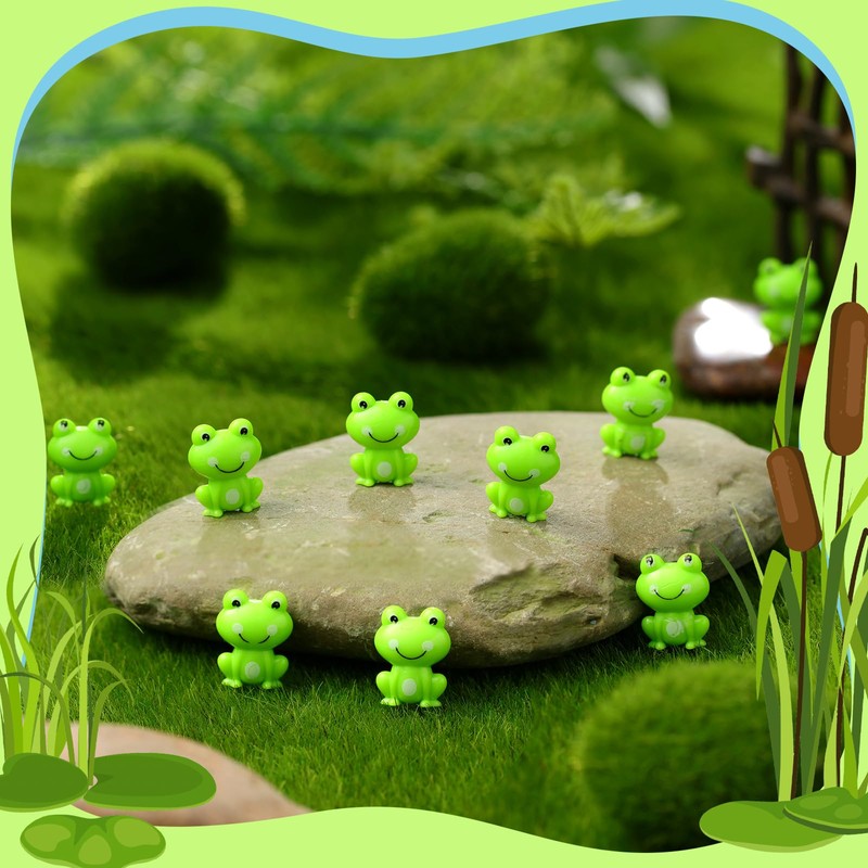 Seenelling 200 Pack Mini Frog Figurines Mini Animals Figures to