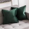 Miulee Set of 2 Velvet Cushion Covers, Flange, Wrapped Edge