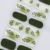 JMEOWIO Semi Cured Gel Strips Nail Art Sticker Wrap Green