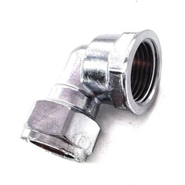 15mm x 1/2" Female Chrome Elbow (Known as 15mm Chrome Compression Elbow/Chrome Compression Elbow / 15mm Chrome Elbow Also Available in 15mm, 22mm, 28mm, 1/2 inch BSP, 3/4 inch BSP and 1 inch BSP)