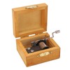 Hand Cranked Music Box Mini Portable Gemini Pattern Retro Style