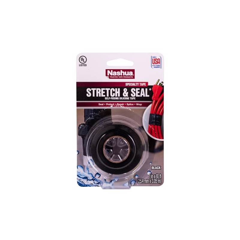Nashua Self-Fusing Rubber Stretch and Seal Tape, 20 mil Thick,
