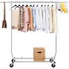 Yaheetech Clothes Rack with Wheels, Heavy-Duty Clothing Organizer, Adjustable Commercial