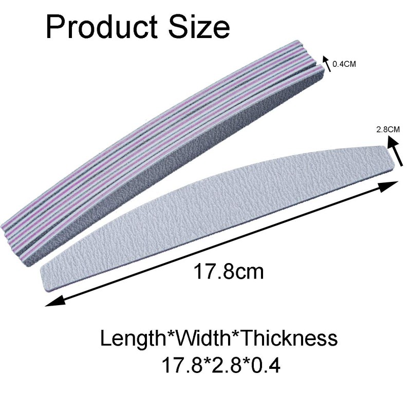 15 Pcs Nail File 100/180 Nail Files for Gel Nails