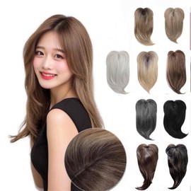 【Wig Terrace】Wig Terrace Partial Wig, Hair Piece, Long Straight, Bob, Natural, Approx. 17.7-19.7 inches, Breathable, Synthetic Skin, Point Wig, White Hair Concealer, Attached Hair, Top Cover, Women