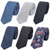 DonDon Men's Tie 6 cm Cotton Plain Checked and Polka