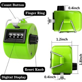 LxcshLjx 6 Color Handheld Tally Counter, 4 Digit Number Mechanical Palm Clicker Counter, Hand Held Pitch Count Clickers, Event Manual Counting Score for Lap, Sport Row, Coach, School Stadium, Office