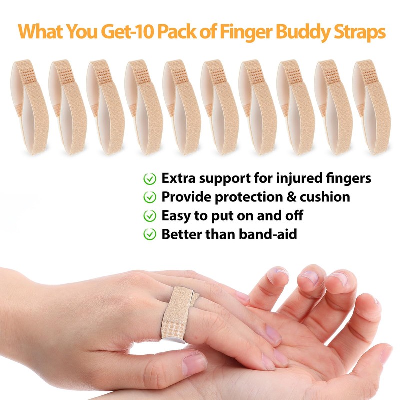 Wanmu Buddy Tape Finger Straps, 10 Pcs Finger Buddy Wraps