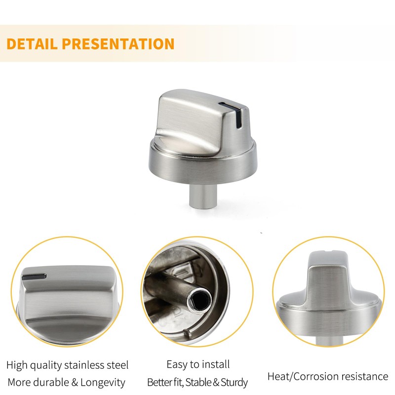 Allstare Stainless Steel WB03X29315 Stove knobs Replacement for GE Stove