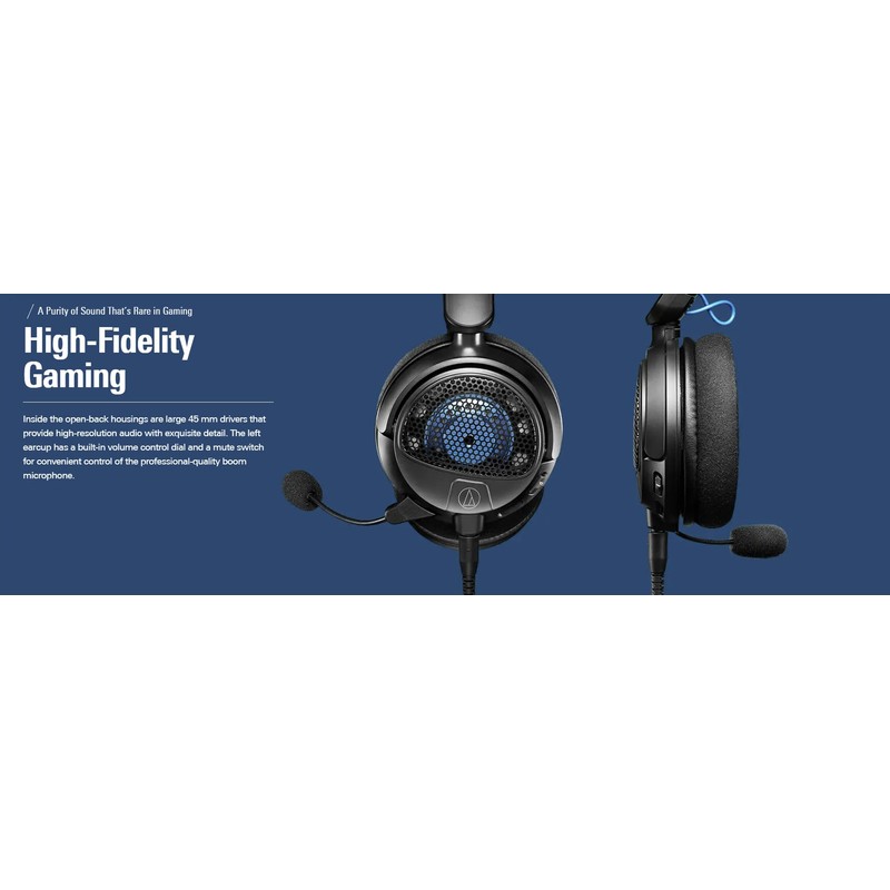 Audio-Technica ATH-GDL3WH Open-Back Wired Gaming Headset with 3 Year Amber