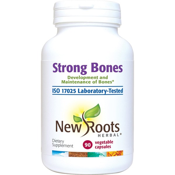Strong Bones - Calcium, Magnesium, Vitamin D3, VIT C, bioavailable K2 (MK-7) - GMO, Soy, Gluten Free - Supplement for Bone Health – (90 Veg Caps)