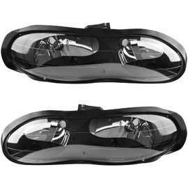 AUTOSAVER88 Headlight Assembly Compatible with 1998-2002 Chevy Camaro Black Housing with Clear Lens(Driver Side and Passenger Side)
