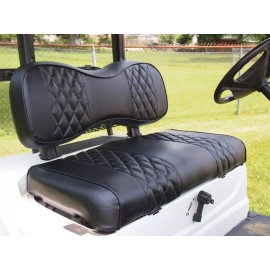 Huskey Parts 4 PCS Golf Cart Seat Cover Black Diamond Stitched For EZGO Valor/ TXT 2014-2022