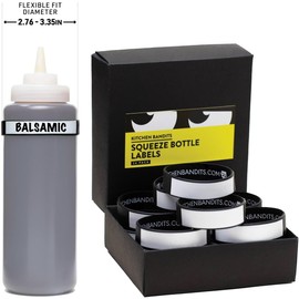 Etiquetas impermeables para botellas de cocina, paquete de 24 unidades, bandidos de cocina, color negro