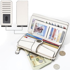 Travelambo Wallets Women RFID Large Capacity Luxury Waxed Leather Clutch Wallet Multi Card Organizer