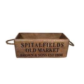 Old Spitalfields Market Wooden Storage Box Vintage Style Crate